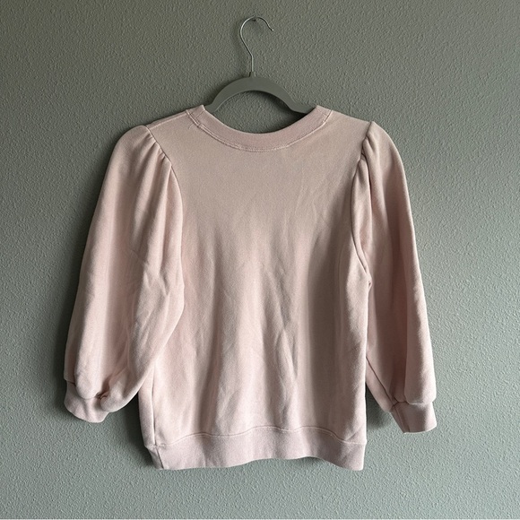 Abercrombie & Fitch Pink 'Amour' Graphic Puff Crop Sleeve Sweatshirt Medium - Picture 8 of 11